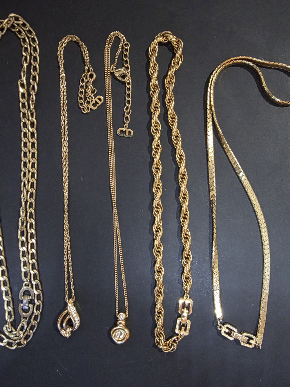Dior + Givenchy (Gold-Tone Women's Necklace Lot)